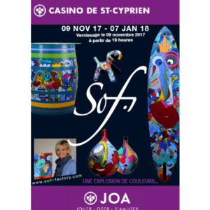 exposition dans galerie d'art à Saint Cyprien , dans les Pyrénées orientales de Sofi artiste peintre France