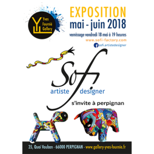 exposition dans galerie d'art à Perpignan dans les Pyrénées orientales de Sofi artiste peintre France