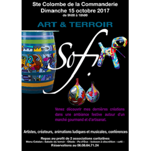 exposition art et terroir à Sainte Colombe de la Commanderie dans les PO 66 , dans les Pyrénées orientales de Sofi artiste peintre France