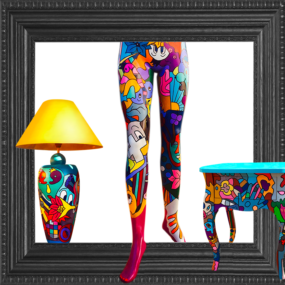 sofi, artiste peintre dans les PO pour des tableaux, sculptures objets déco très colorés et design