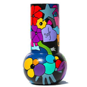 vase coloré et pièce unique réalisé par Sofi, artiste peintre sur Perpignan dans les PO