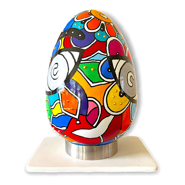 oeuf en céramique réalisé par Sofi, artiste design - objets déco créateur - Style Nikki de Saint Phalle - oeuvres uniques - pièce unique |Livraison possible