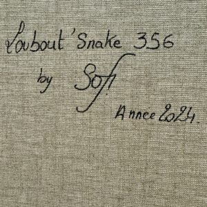 Tableau de la collection limitée Loubout'snake par Sofi, artiste peintre France Pyrénées Orientales 66 en hommage à Louboutin