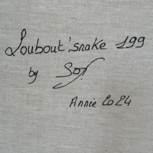 Tableau de la collection limitée Loubout'snake par Sofi, artiste peintre France Pyrénées Orientales 66 en hommage à Louboutin