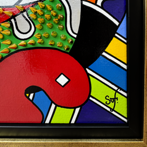 Tableau de la collection limitée Loubout'snake par Sofi, artiste peintre France Pyrénées Orientales 66 en hommage à Louboutin