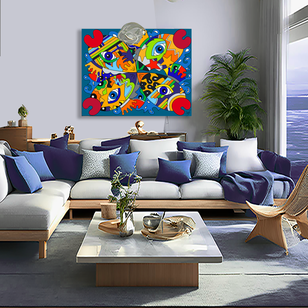 Tableau collection Bord de mer par Sofi, artiste peintre France pour des toiles colorées modernes, toile colorée, tableau coloré moderne et original