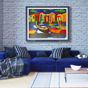 Tableau collection Bord de mer par Sofi, artiste peintre France pour des toiles colorées modernes, toile colorée, tableau coloré moderne et original