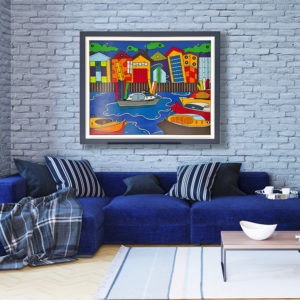 Tableau collection Bord de mer par Sofi, artiste peintre France pour des toiles colorées modernes, toile colorée, tableau coloré moderne et original
