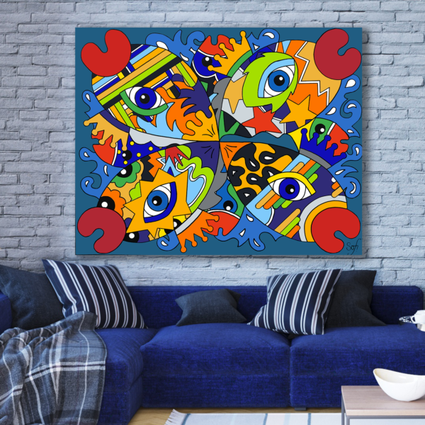 Tableau collection Bord de mer par Sofi, artiste peintre France pour des toiles colorées modernes, toile colorée, tableau coloré moderne et original