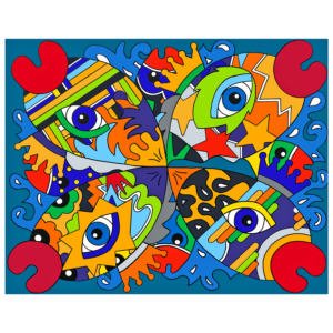 Tableaux poissons collection Bord de mer par Sofi, artiste peintre France pour des toiles colorées modernes, toile colorée, tableau coloré moderne et original