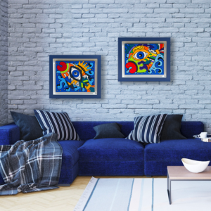 Tableau collection Bord de mer par Sofi, artiste peintre France pour des toiles colorées modernes, toile colorée, tableau coloré moderne et original