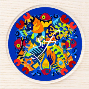 sous verres collection good fish - sous-verres colorés sur le thème des poissons, sous verre mer