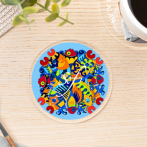 sous verres collection good fish - sous-verres colorés sur le thème des poissons, sous verre mer