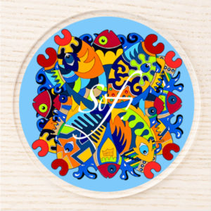 sous verres collection good fish - sous-verres colorés sur le thème des poissons, sous verre mer