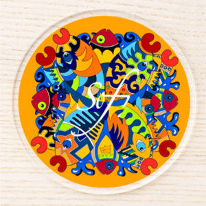 sous verres collection good fish - sous-verres colorés sur le thème des poissons, sous verre mer