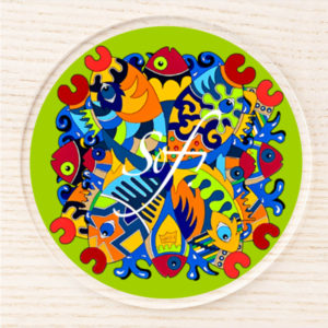 sous verres collection good fish - sous-verres colorés sur le thème des poissons, sous verre mer
